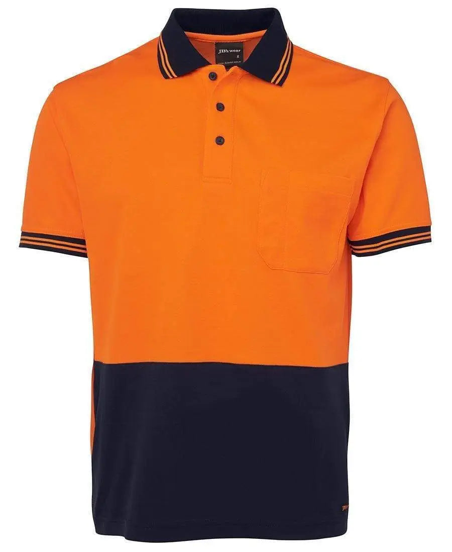 Jb's Wear Work Wear Orange/Navy / XS JB'S Hi-Vis Short Sleeve Cotton Back Polo 6HPS
